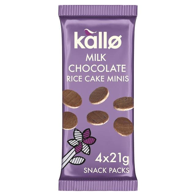Kallo Milk Chocolate Rice Cake Minis 4 x 21g - gallery image 1