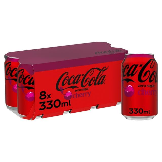 Coca Cola Zero Sugar Cherry 8x330ml - gallery image 1