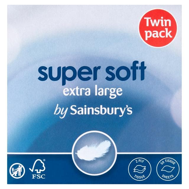 Sainsbury's 2 x 50 Sheets XL Tissues - gallery image 1
