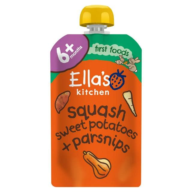 Ella's Kitchen Organic Squash, Sweet Potato + Parsnip Baby Food Pouch 4+ Months 120g - gallery image 1