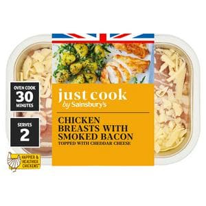 Sainsbury's Just Cook Chicken Breasts with Cheese & Bacon 310g
