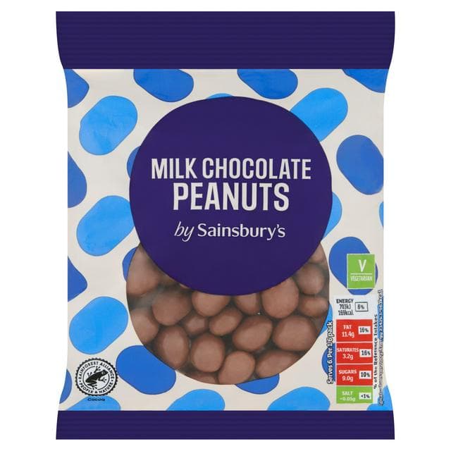 Sainsbury's Milk Chocolate Peanuts 180g - gallery image 1