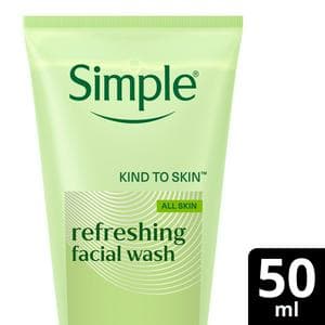 Simple Kind to Skin Refreshing Facial Wash Gel Cleanser Travel Size 50ml