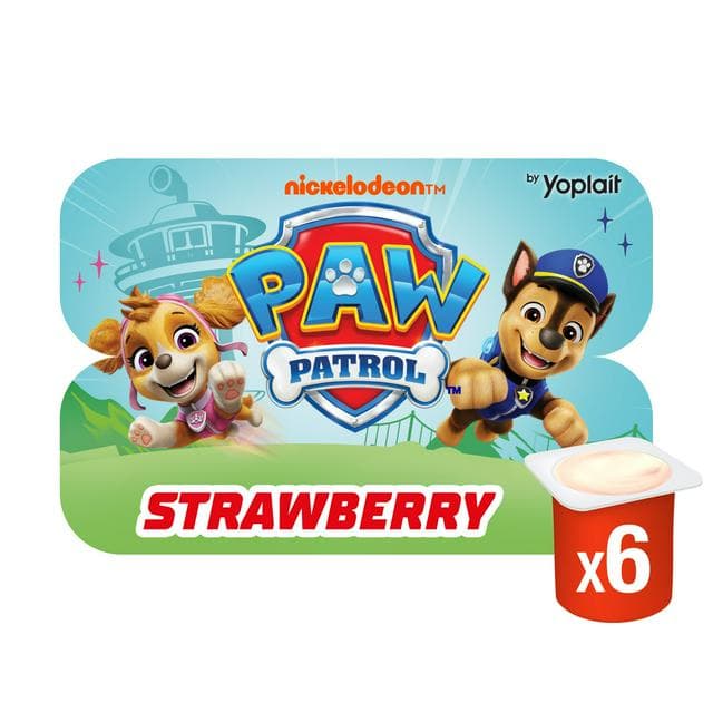 Paw Patrol Kids Strawberry Yoghurt Pots 6x45g - gallery image 1