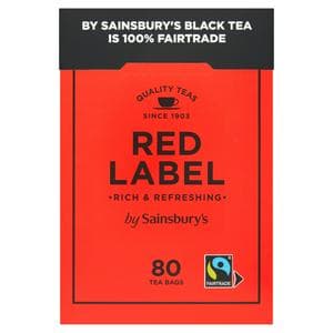 Sainsbury's Red Label Fairtrade Tea Bags x80 250g
