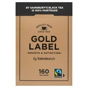 Sainsbury's Gold Label Fairtrade Tea Bags x160 500g