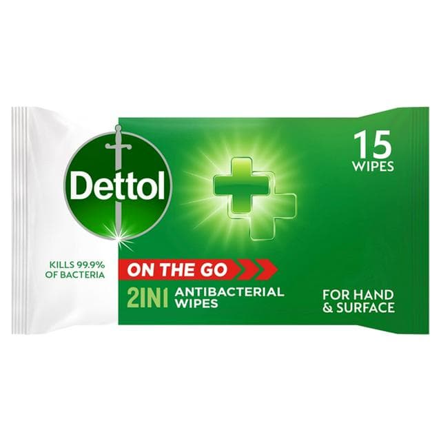 Dettol On the Go Hands and Surface Antibacterial Wipes 15s - gallery image 1