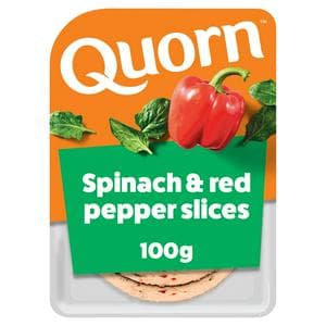Quorn Vegetarian Spinach & Red Pepper Slices 100g