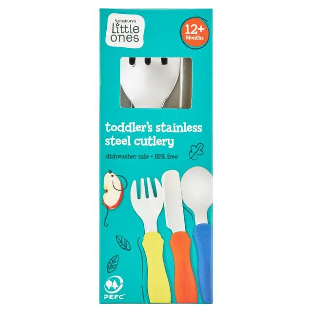 Sainsbury's Little Ones Toddler's Stainless Steel Cutlery 12+ Months - gallery image 1