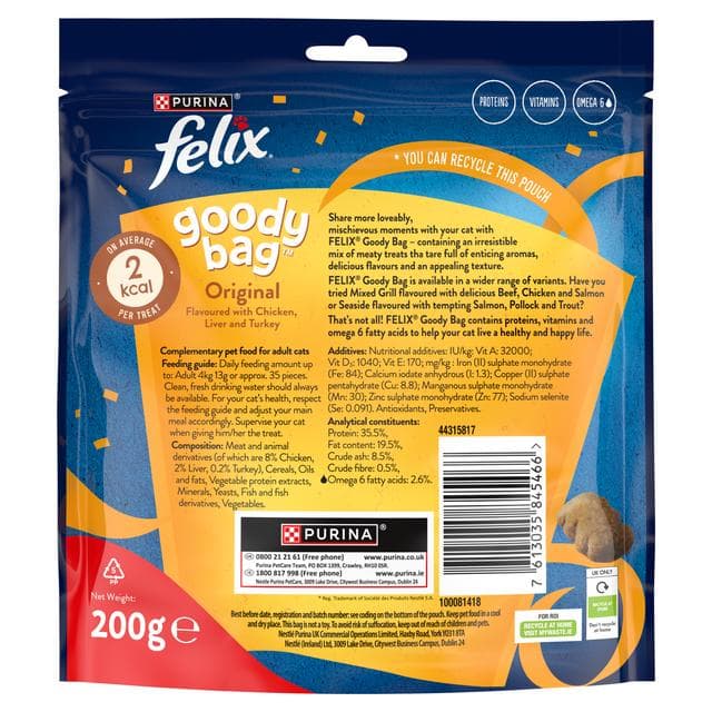 Felix Goody Bag Cat Treats Original Mix 200g - gallery image 2