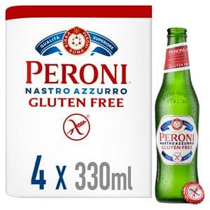 Peroni Nastro Azzurro Gluten Free Beer Lager Bottles 4x330ml