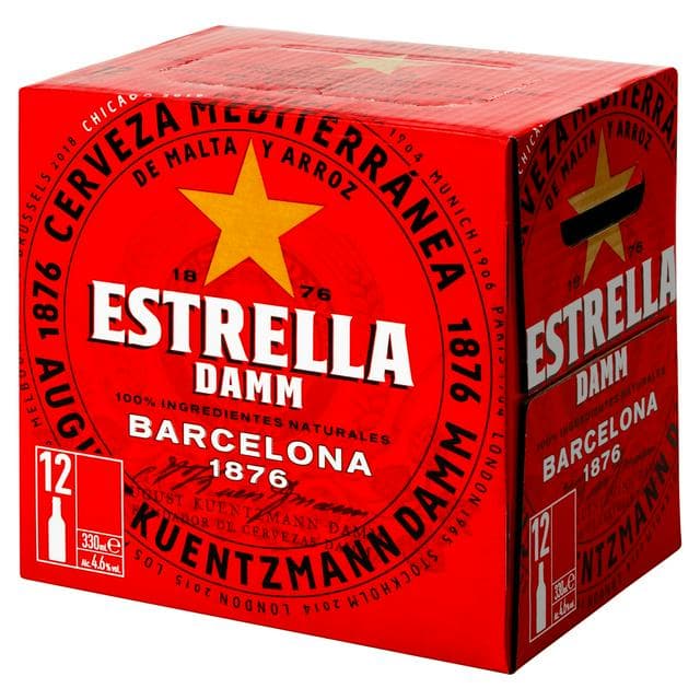 Estrella Damm Lager Beer Bottles 12x330ml - gallery image 1