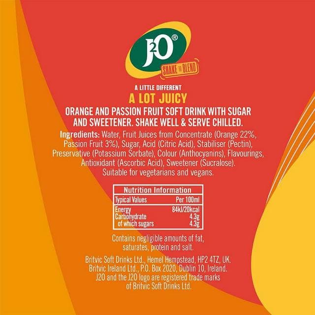 J2O Orange & Passion Fruit 10x275ml - gallery image 4