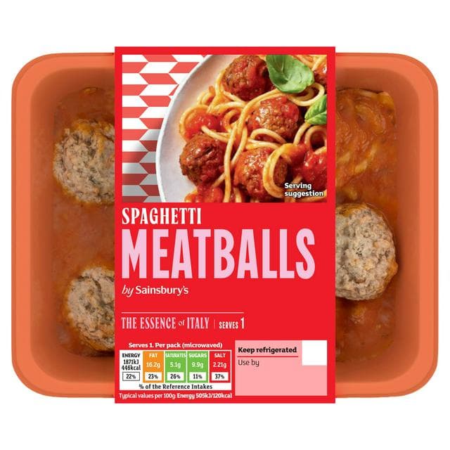 Sainsbury's Spaghetti Meatballs Ready Meal For 1 400g - gallery image 1