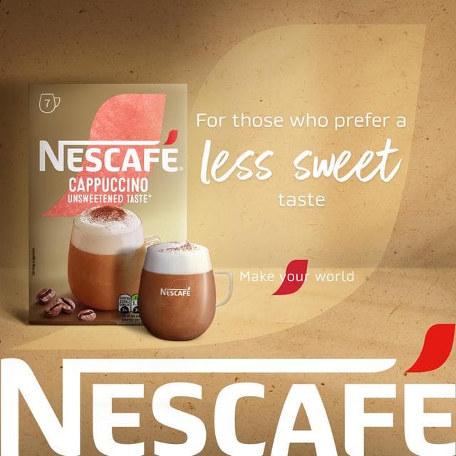 Nescafe Cappuccino Unsweetened Instant Coffee Sachets x7 99.4g - gallery image 6