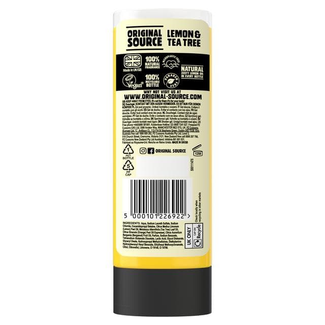 Original Source 500ml Zesty Lemon & Tea Tree Shower Gel - gallery image 4