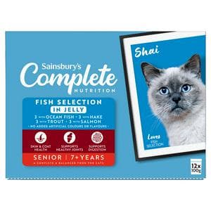 Sainsbury's 12 x 100g Senior Complete Nutrition Selection 7+ Years Fish in Jelly