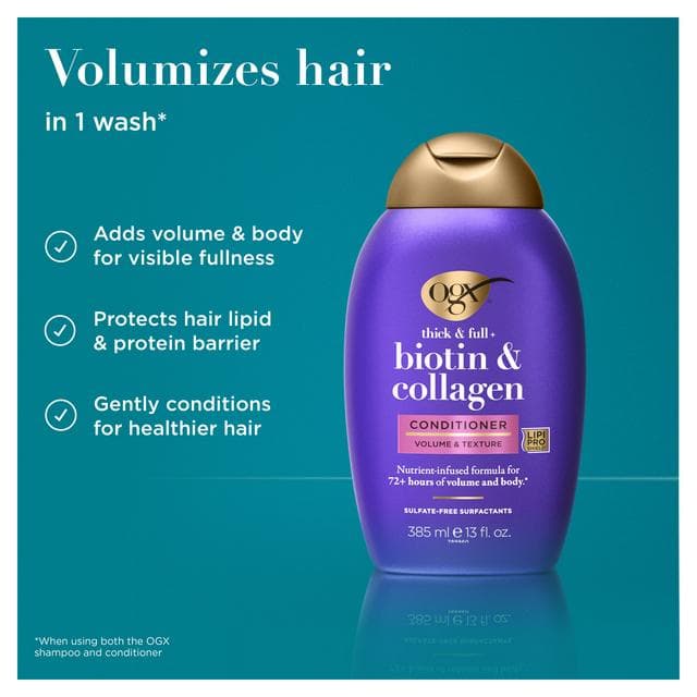 Ogx Biotin & Collagen Hair Thickening Conditioner 385ml - gallery image 3