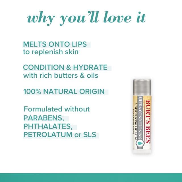Burt's Bees 100% Natural Moisturising Ultra Conditioning Lip Balm with Kokum Butter Tube 4.25g - gallery image 3