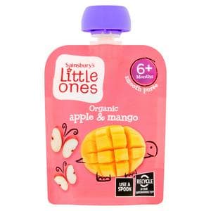 Sainsbury's Little Ones Organic Apple & Mango Smooth Puree 6+ Months 70g