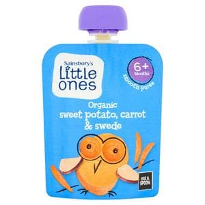 Sainsbury's Little Ones Organic Sweet Potato, Carrot & Swede Smooth Puree 6+ Months 70g