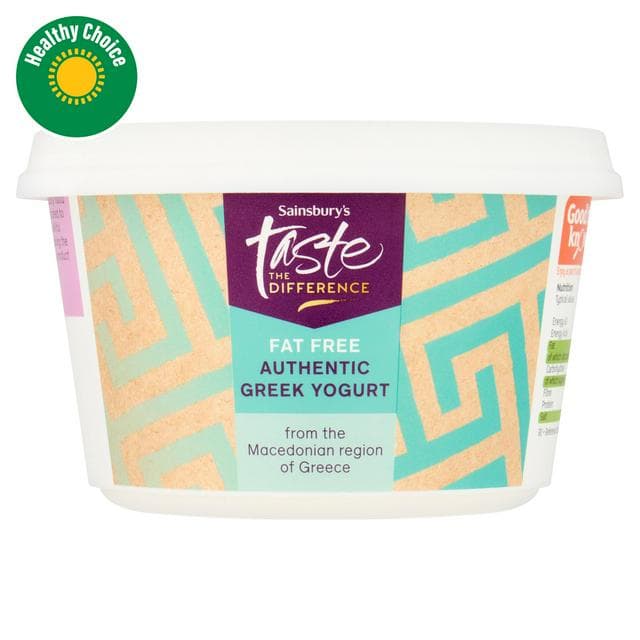 Sainsbury's Authentic Fat Free Greek Yogurt, Taste the Difference 500g - gallery image 1