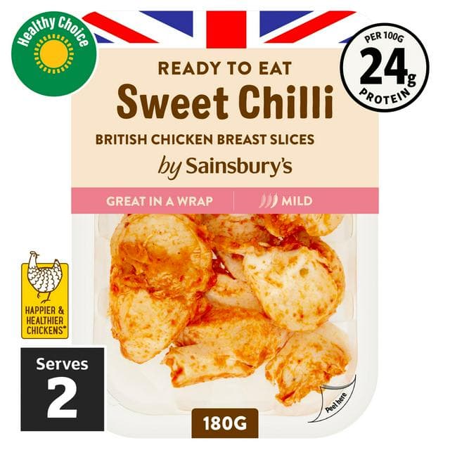 Sainsbury's Sweet Chilli Sliced British Chicken Breast 180g - gallery image 1