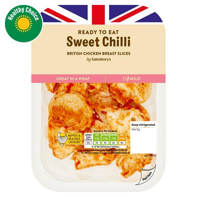 Sainsbury's Sweet Chilli Sliced British Chicken Breast 180g - gallery image 1