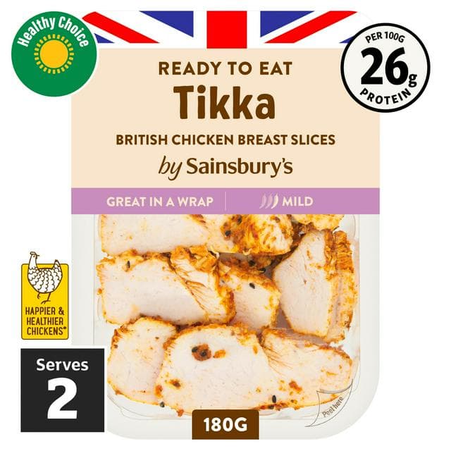 Sainsbury's Tikka Sliced British Chicken Breast 180g - gallery image 1