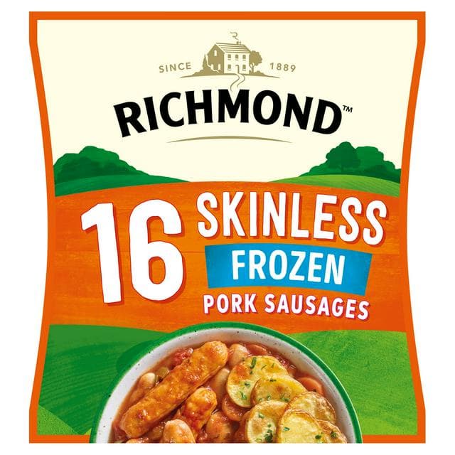 Richmond Skinless Frozen Pork Sausages x16 426g - gallery image 1