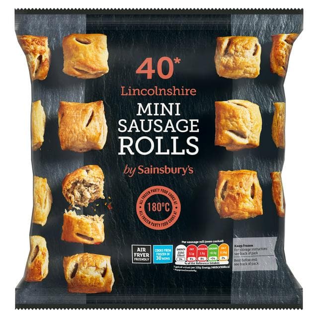 Sainsbury's Lincolnshire Mini Sausage Rolls x40 800g - gallery image 1