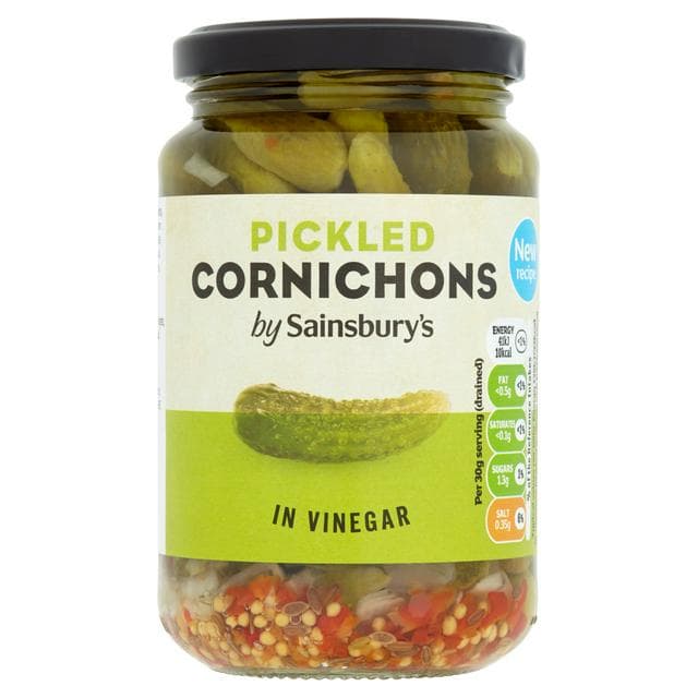 Sainsbury's Pickled Cornichons in Vinegar 340g (180g*) - gallery image 1