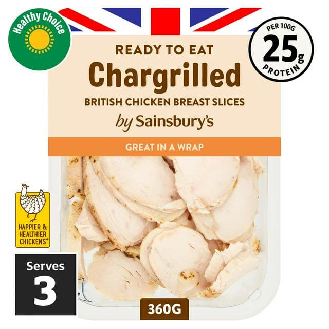 Sainsbury's Chargrilled British Chicken Breast Slices 360g - gallery image 1