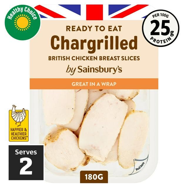 Sainsbury's Chargrilled British Chicken Breast Slices 180g - gallery image 1