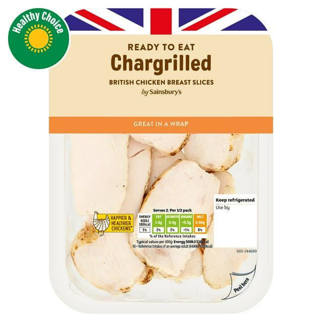 Sainsbury's Chargrilled British Chicken Breast Slices 180g - gallery image 1