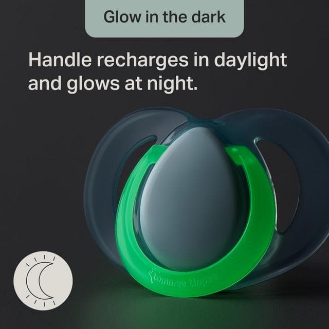 Tommee Tippee Closer to Nature Night Time x2 Orthodontic Soothers 18-36 Months - gallery image 5