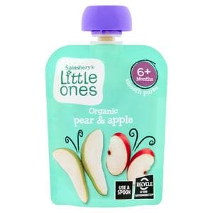 Sainsbury's Little Ones Organic Pear & Apple Smooth Puree 6+ Months 70g