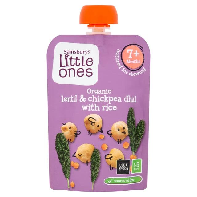 Sainsbury's Little Ones Organic Lentil & Chickpea Dhal with Rice 7+ Months 130g - gallery image 1