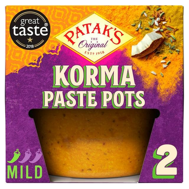 Patak's Indian 2 x 70g Korma Curry Paste Pots - gallery image 1