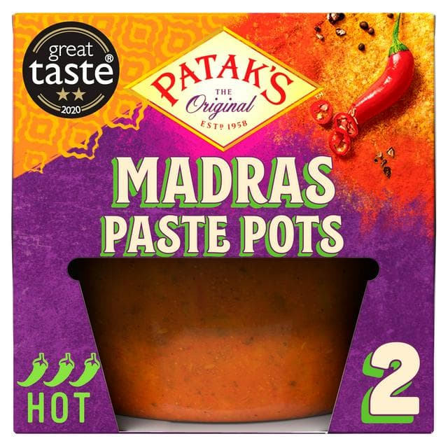 Patak's Indian 2 x 70g Madras Curry Paste Pots - gallery image 1