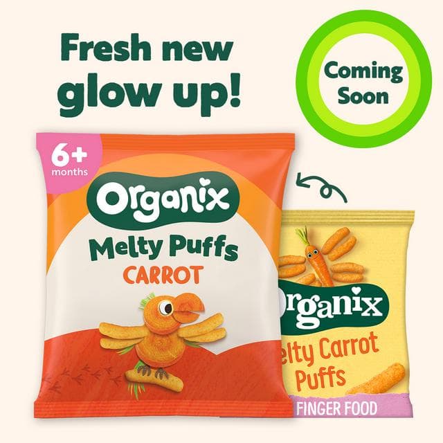 Organix Melty Organic Carrot Baby Puffs Multipack 6 months+ 4x18g - gallery image 2
