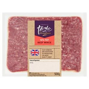 Sainsbury's Beef Mince 12% Fat , Taste the Difference 500g