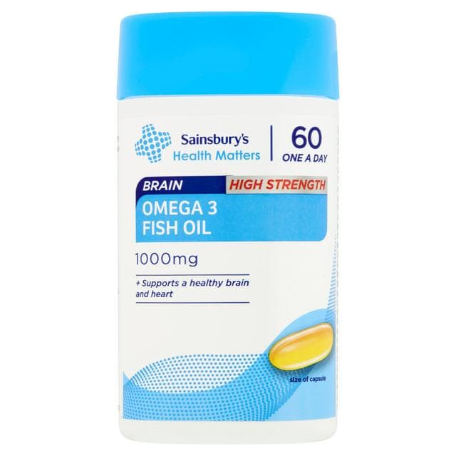 Sainsbury's Heart Omega 3 Fish Oil 1000mg Capsules 1 a Day x60 - gallery image 1