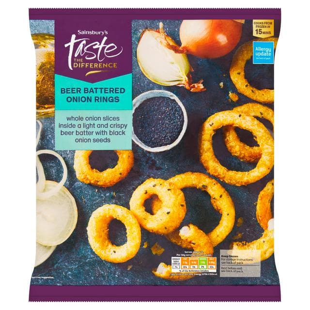 Sainsbury's Beer Battered Onion Rings, Taste the Difference 375g - gallery image 1