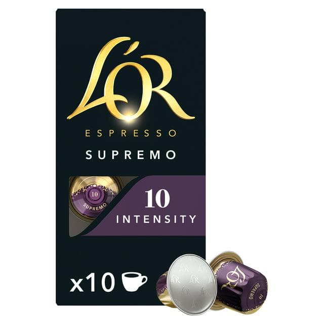 L'OR Nespresso Compatible Espresso Supremo x10 Aluminium Coffee Capsules Intensity 10 - gallery image 1