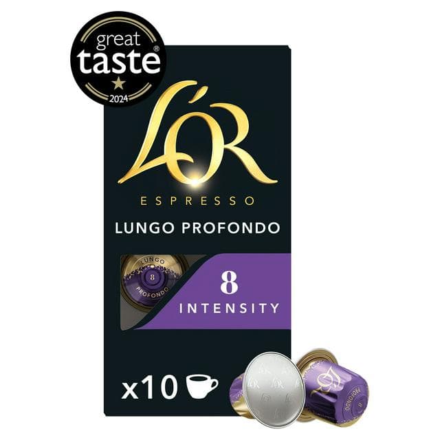 L'OR Nespresso Compatible Espresso Lungo Profondo x10 Aluminium Coffee Capsules Intensity 8 - gallery image 1