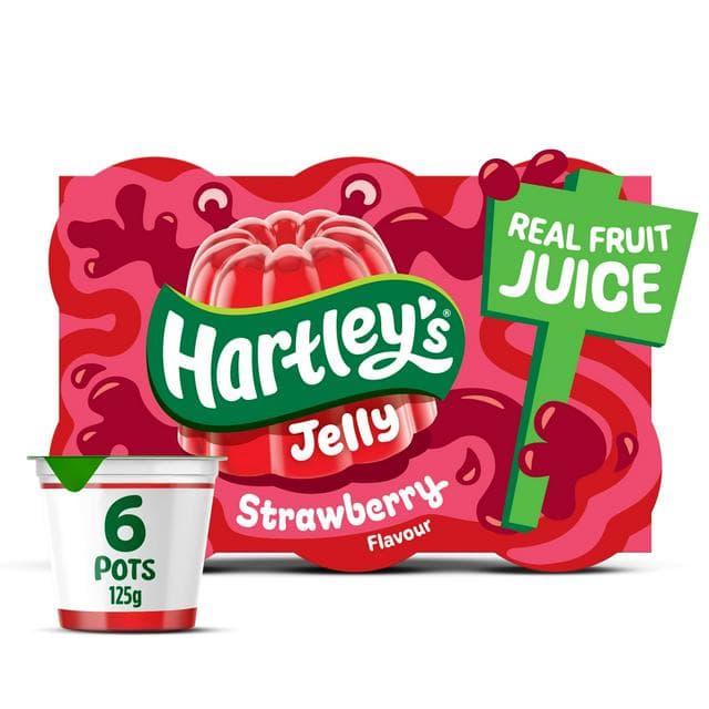 Hartley's Strawberry Jelly Pot Multipack 6x125g - gallery image 1