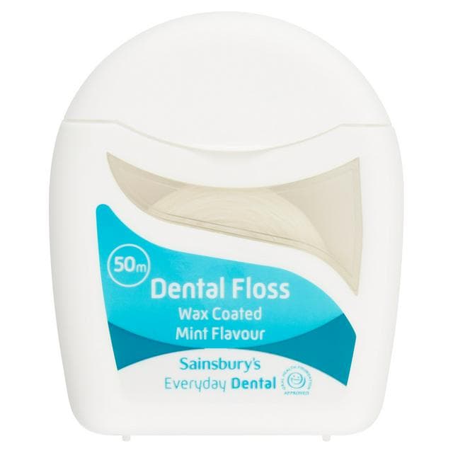 Sainsbury's Dental Floss Waxed Coating Mint Flavour 50m - gallery image 1