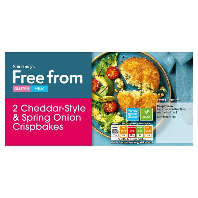 Sainsbury's Free From Cheese & Onion Crispbakes x2 227g - gallery image 1