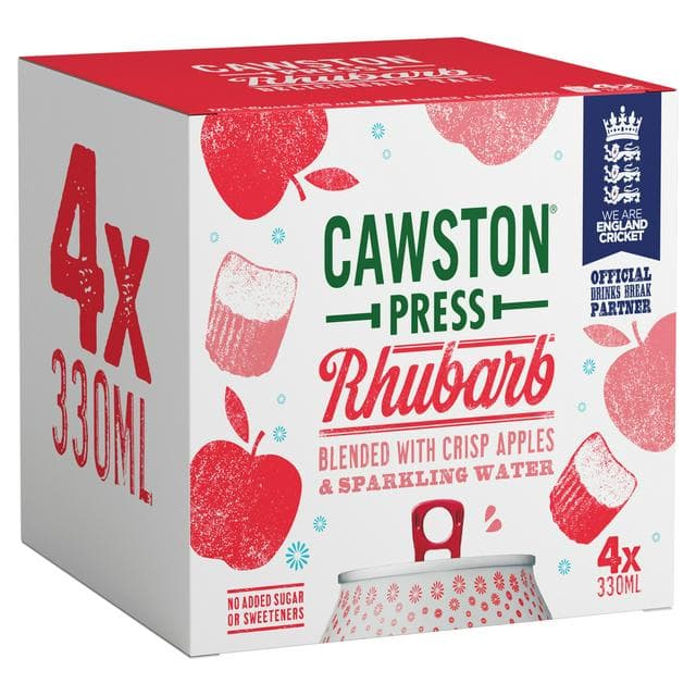 Cawston Press 4 x 330ml Rhubarb Sparkling Cans - gallery image 1
